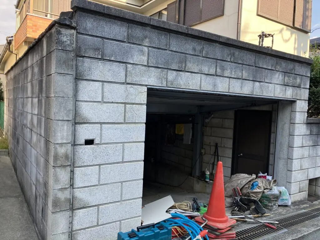 大阪府吹田市朝日が丘町 ガレージ改修 外構工事